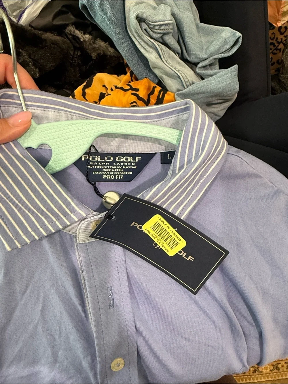 Mens NWT Ralph Lauren Polo Golf Pro Fit Shirt Large Blue